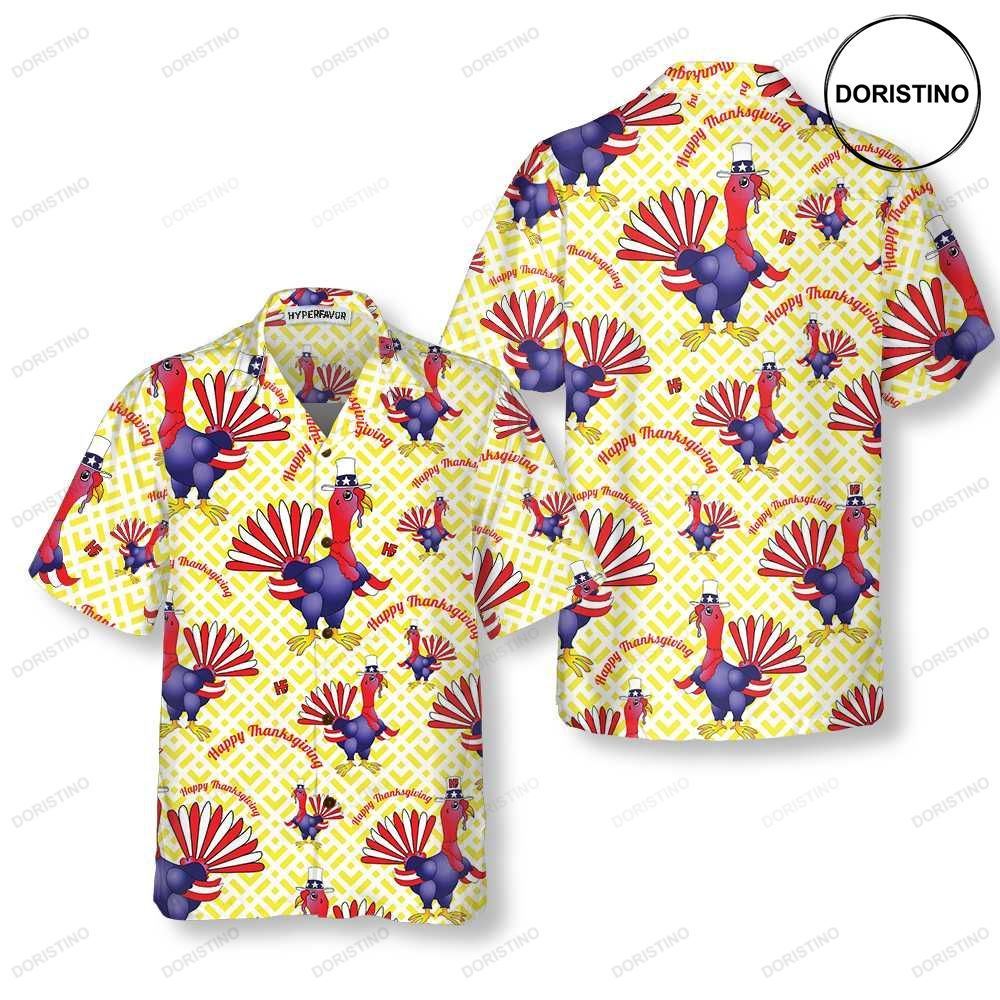 Turkeys In Us Flag Costume Thanksgiving Day Funny Gobble Gift For Thanksgiving Limited Edition Hawaiian Shirt