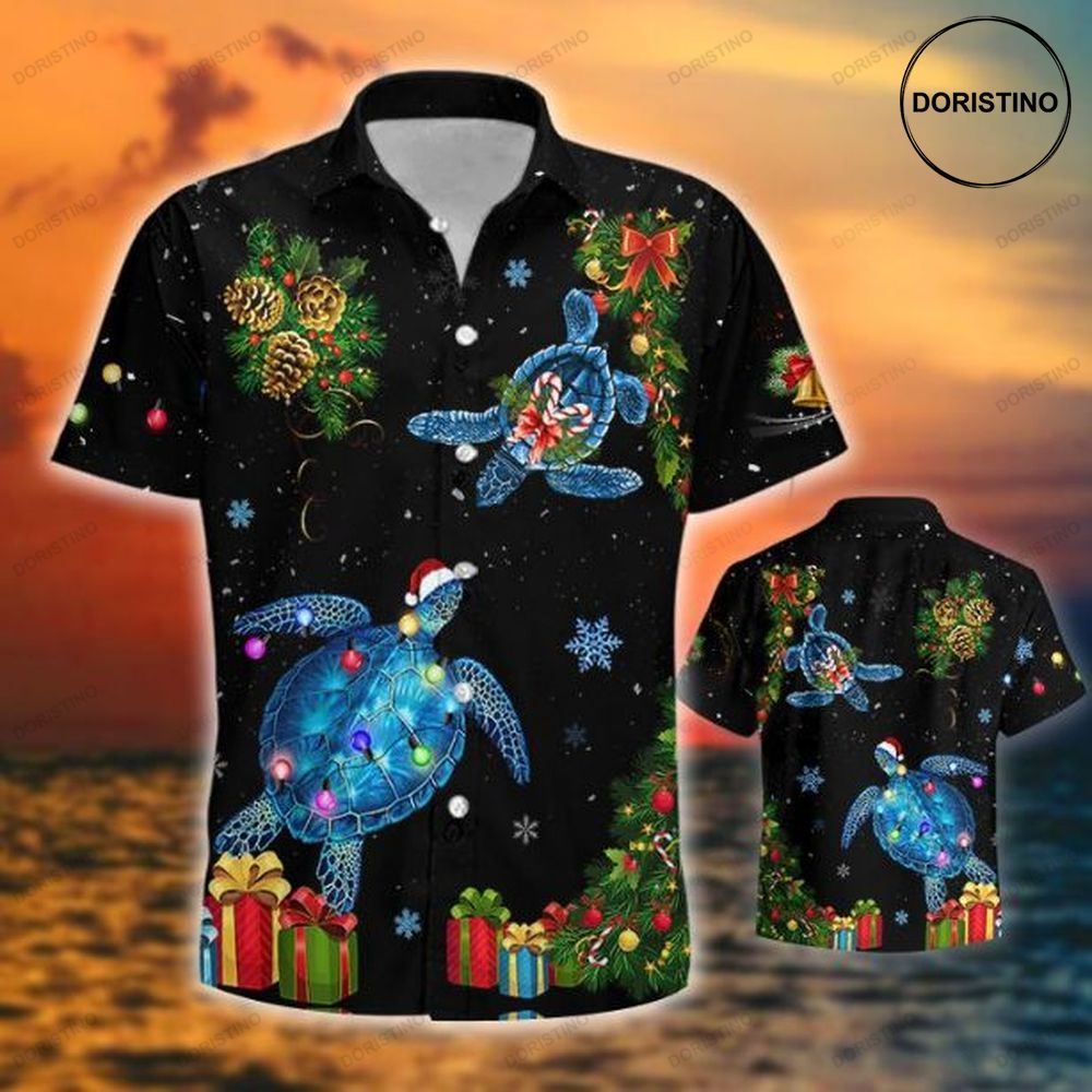 Turtle Christmas Hawaii Hawaiian Shirt