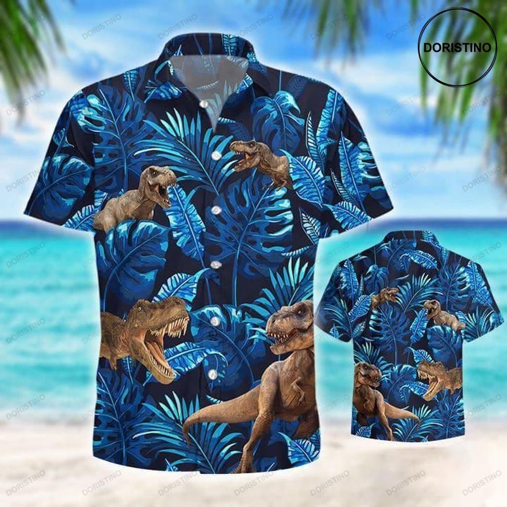 Tyrannosaurus Rex Tropical Awesome Hawaiian Shirt