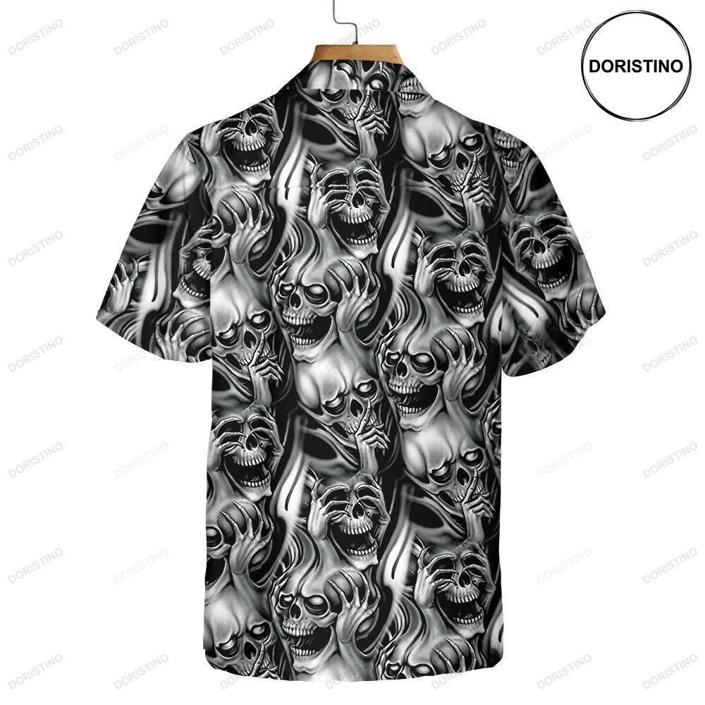 Unique Skull Day Of The Dead Black And White Mexican Skull Best Day Of The Dead Limited Edition Hawaiian Shirt