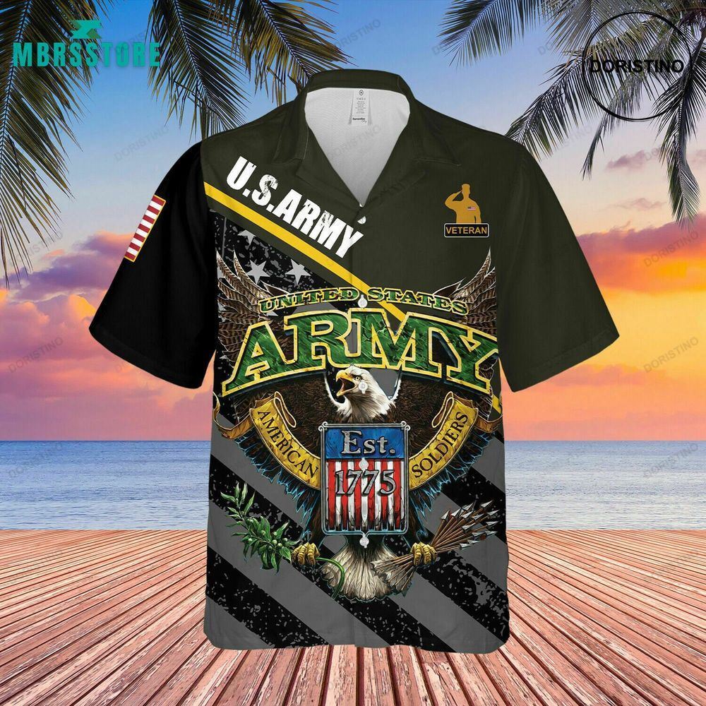 Us Army Veter Eagle Soldier Summer Button Down Eagle Vintage Beach Awesome Hawaiian Shirt