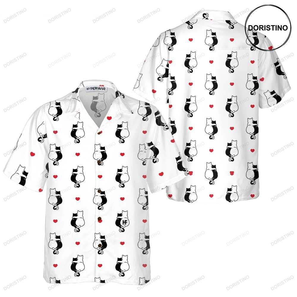 Valentine Heart Kitten Valentine Day For Couples Valentine Day Gift Ideas Limited Edition Hawaiian Shirt