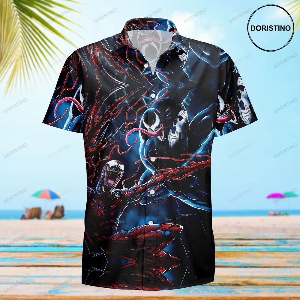 Venom Let There Be Carnage Beach Button Downs Hawaiian Shirt