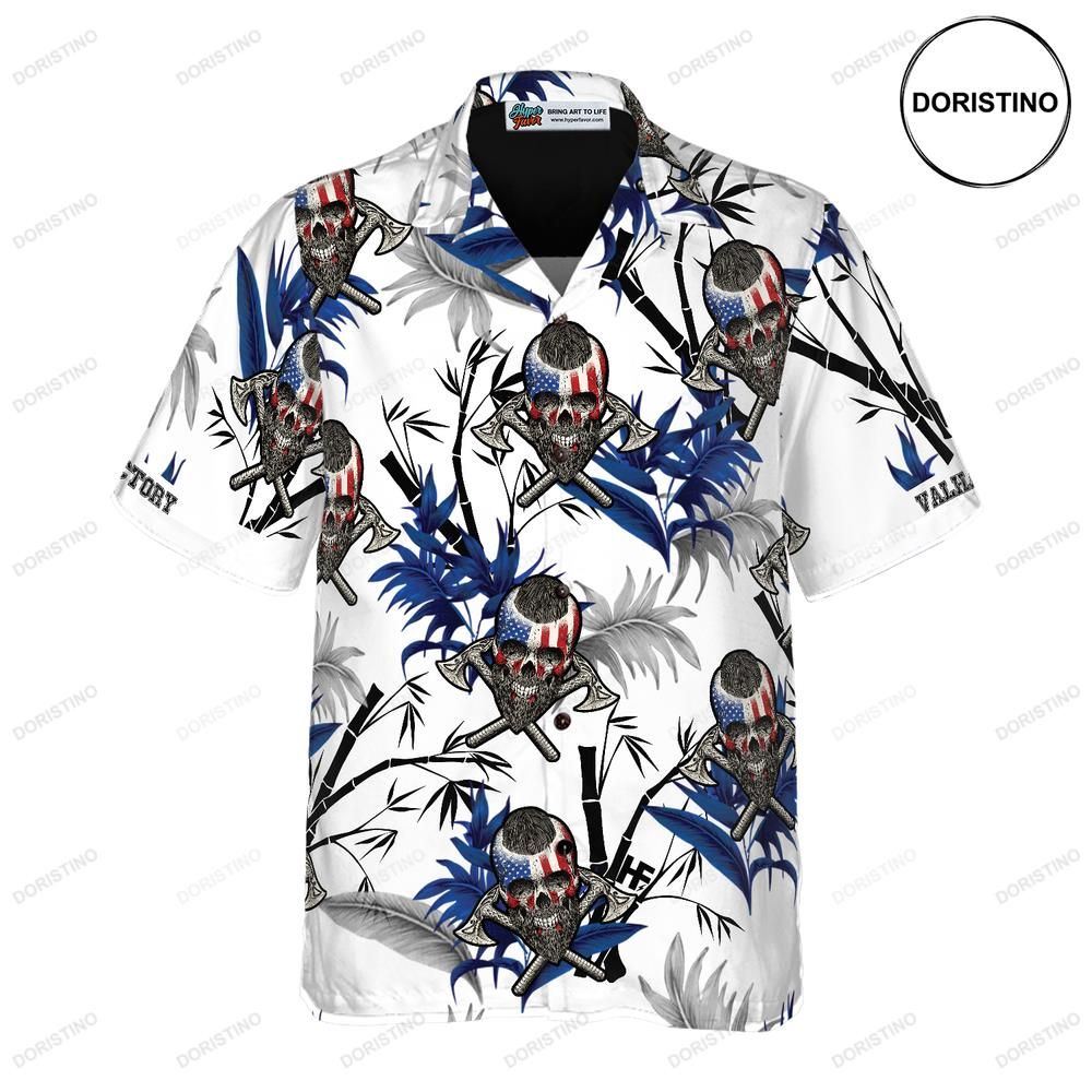 Victory Or Valhalla Viking White Awesome Hawaiian Shirt