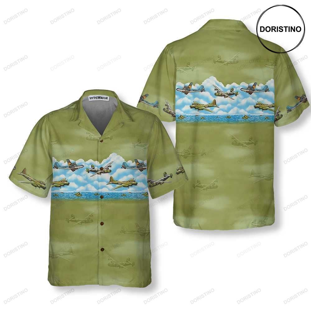 Vintage Aircraft Camo Pattern Military Aircraft Aviation For Men Awesome Hawaiian Shirt