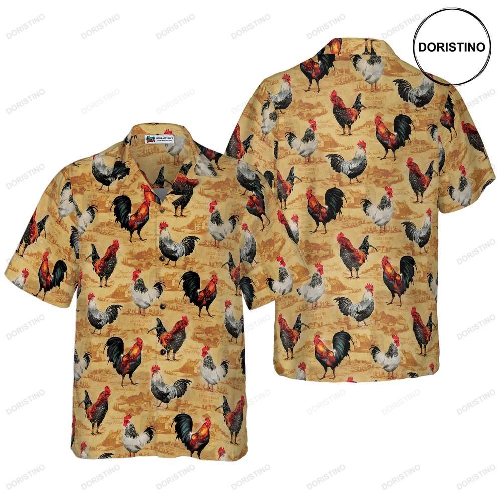 Vintage Chicken Farm For Men Awesome Hawaiian Shirt