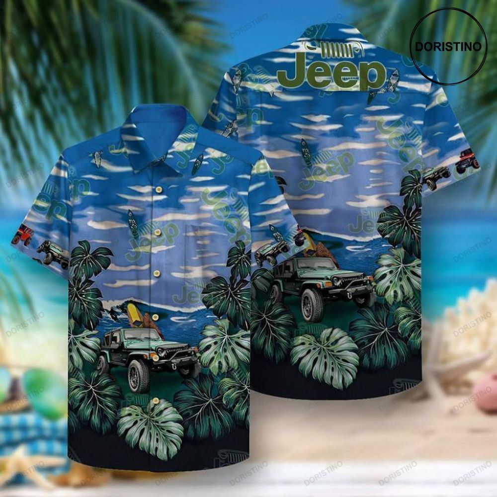 Vintage Jeep Car Tropical Summer Awesome Hawaiian Shirt