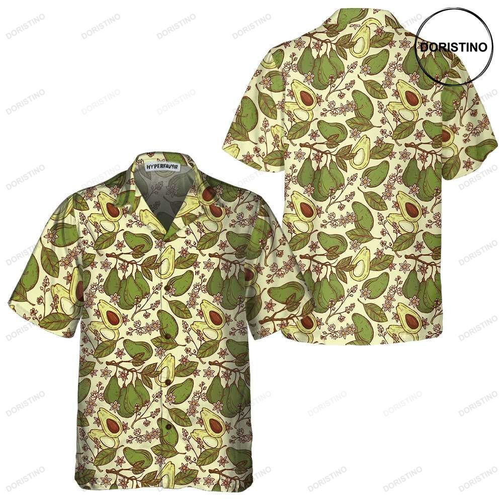 Watercolor Avocado Seamless Pattern Funny Avocado Short Sleeve Avocado Print Sh Limited Edition Hawaiian Shirt
