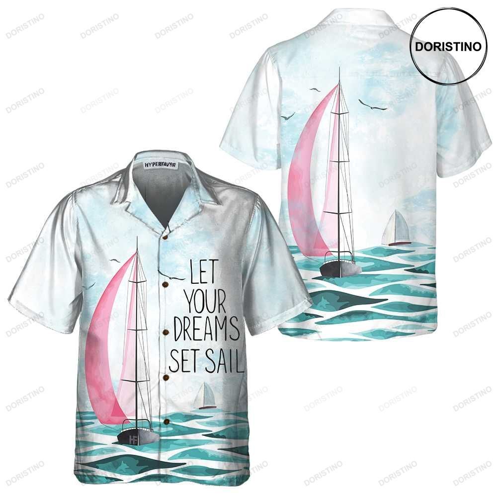 Watercolor Sailboat Short Sleeve Sailboa Unique Nautical Limited Edition Hawaiian Shirt