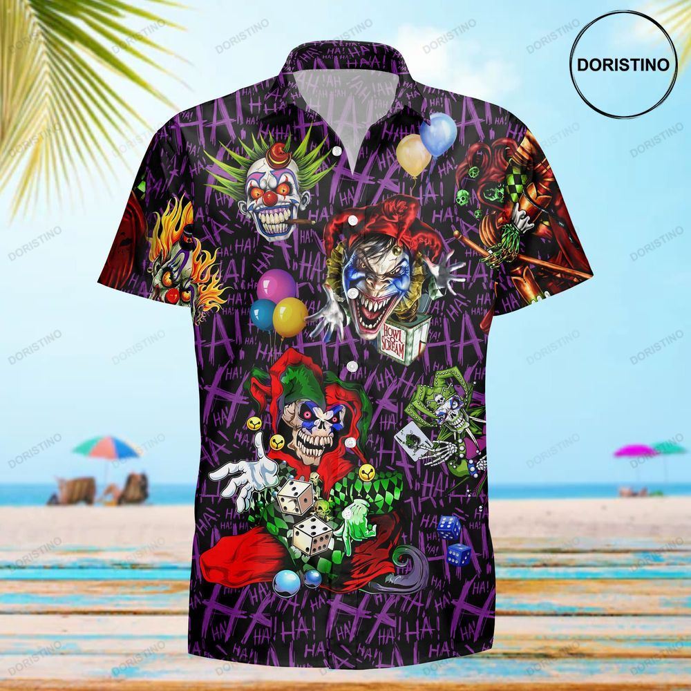 What Scary Skull Clowns Oh Just Have Fun Awesome Hawaiian Shirt
