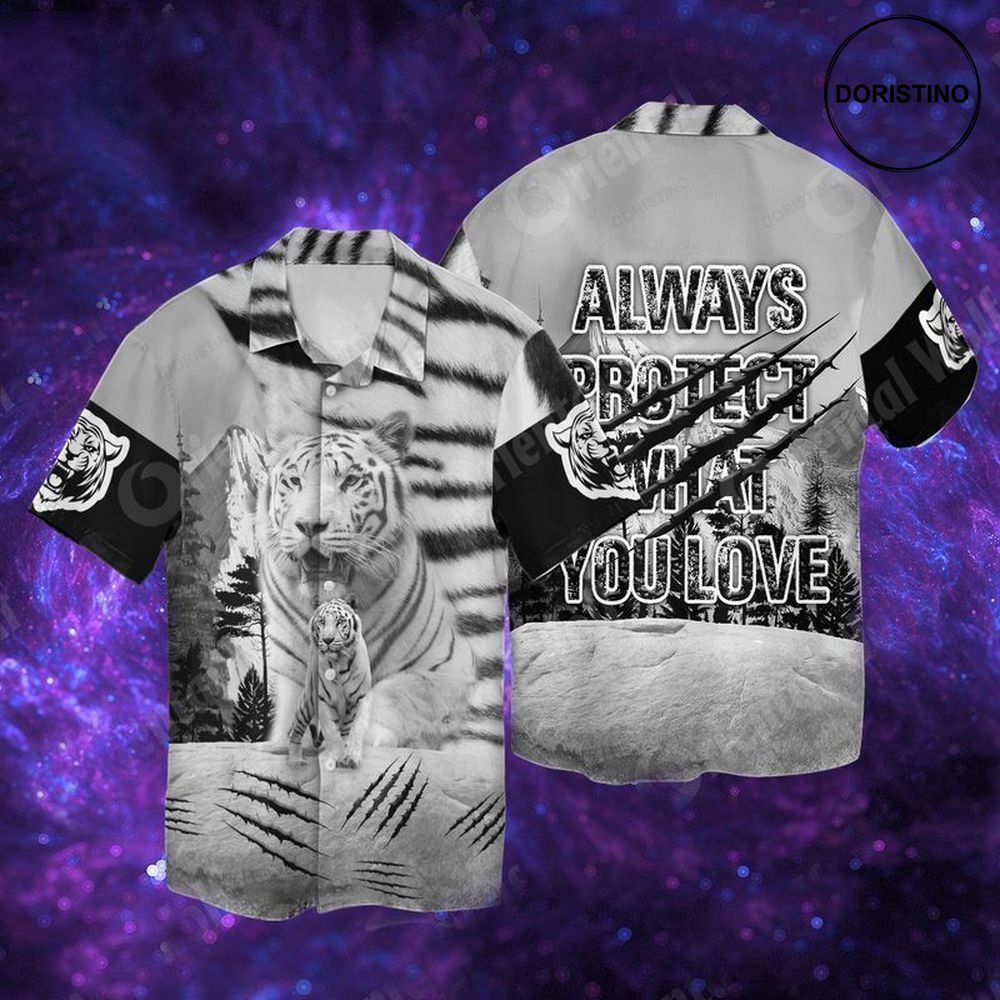 White Tiger Always Protect What You Love Limited Edition Hawaiian Shirt