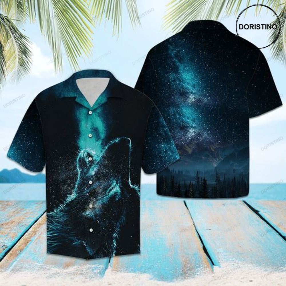 Wolf Galaxy 3d Hawaii Aloha Awesome Hawaiian Shirt