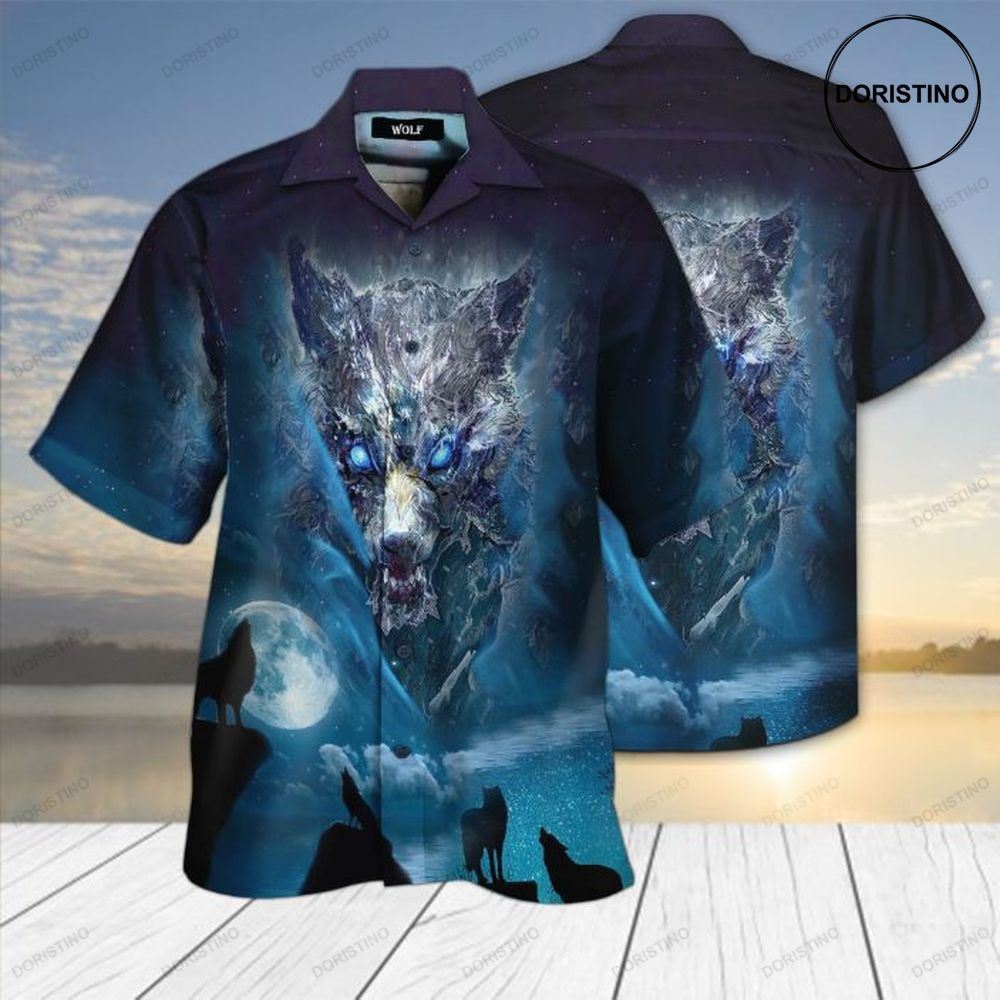 Wolf Night 3d Hawaii Hawaiian Shirt