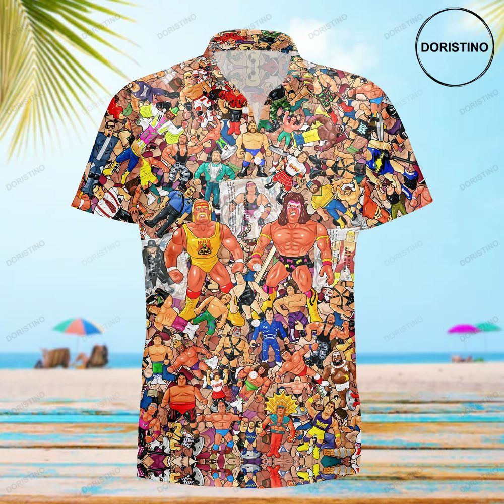 Wrestling Character Collage Art Limited Edition Hawaiian Shirt