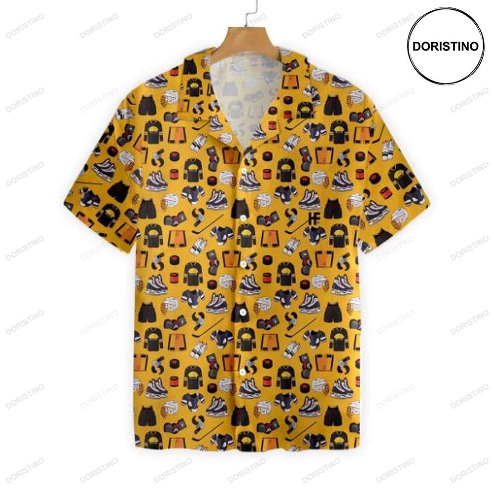 Yellow Ice Hockey Gear Hawaii Limited Edition Hawaiian Shirt