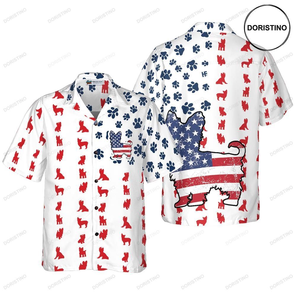 Yorkie American Flag Limited Edition Hawaiian Shirt