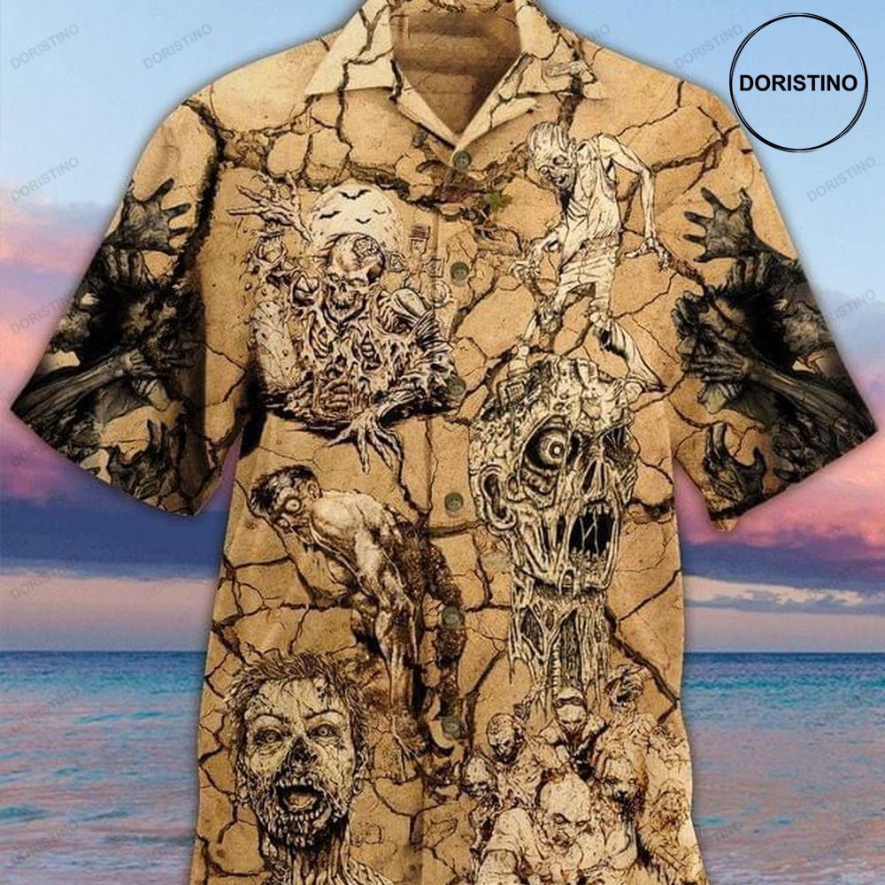 Zoombie Print Awesome Hawaiian Shirt