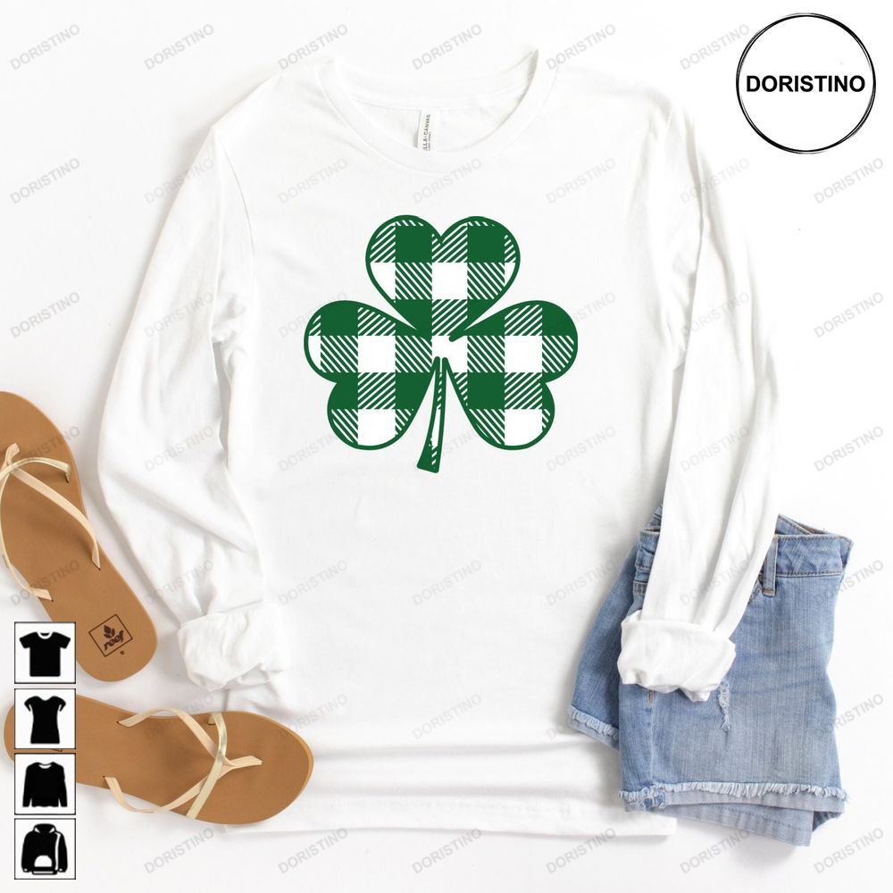 Buffalo Plaid Shamrock Shamrock Buffalo Plaid Long Limited Edition T-shirts