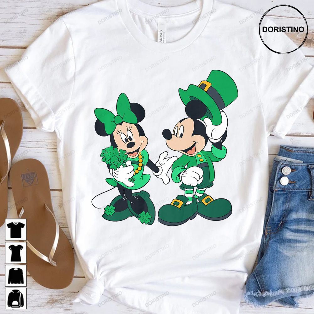 Disney Leprechaun Mickey Minnie Shamrock St Patricks Day Awesome Shirts