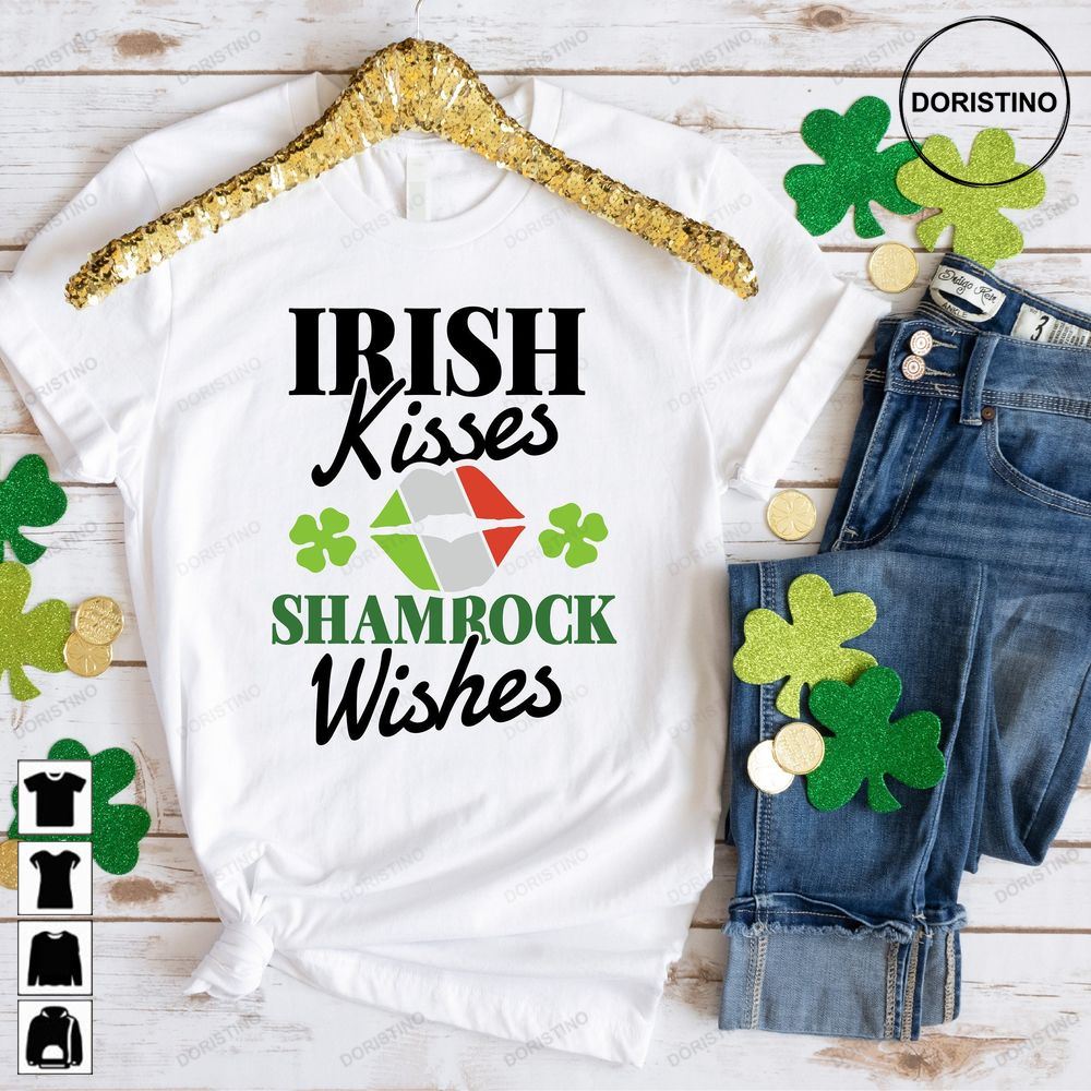 Irish Kisses Shamrock Wishes Woman St Patricks Limited Edition T-shirts