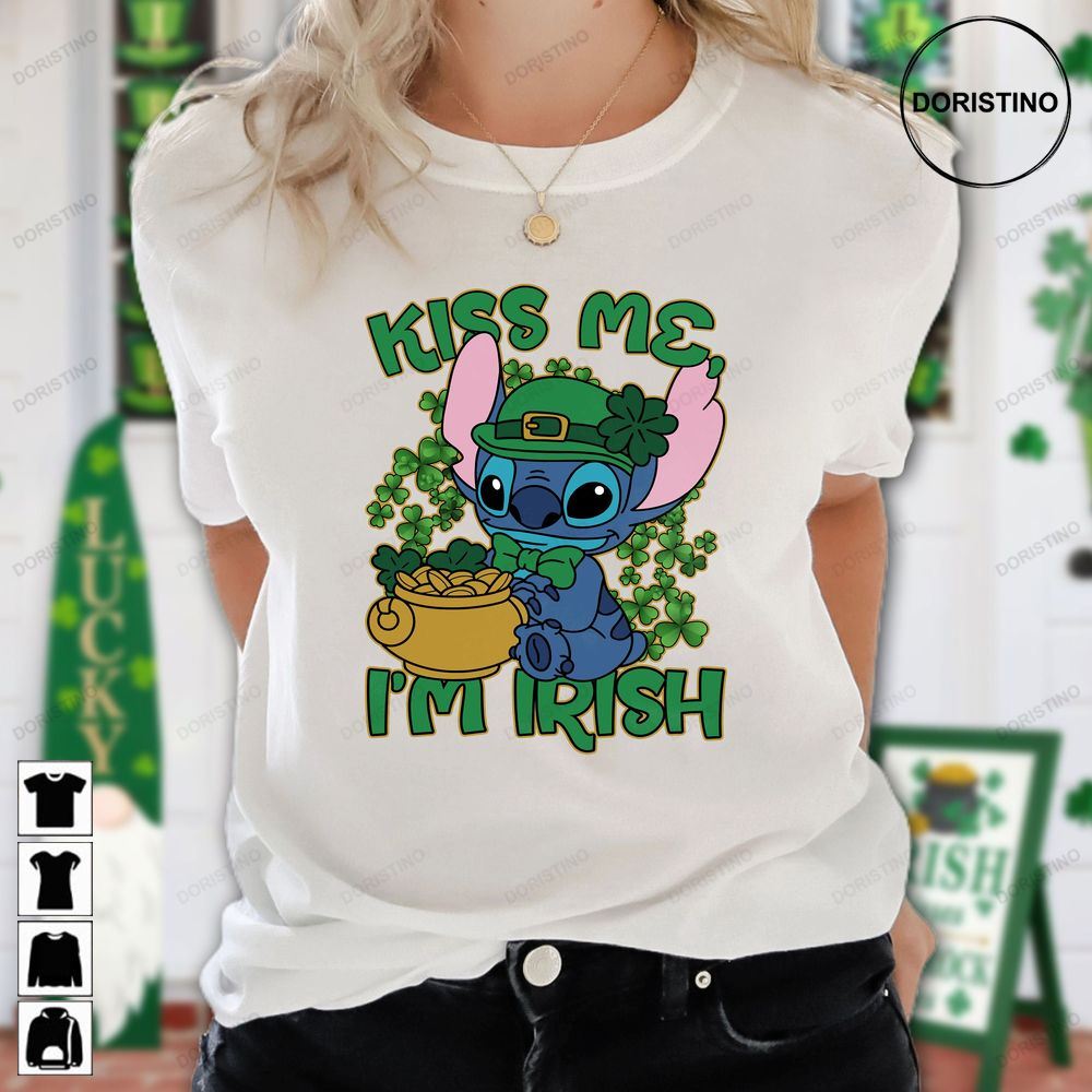 Kiss Me Im Irish Irish Stitch Shamrock Awesome Shirts