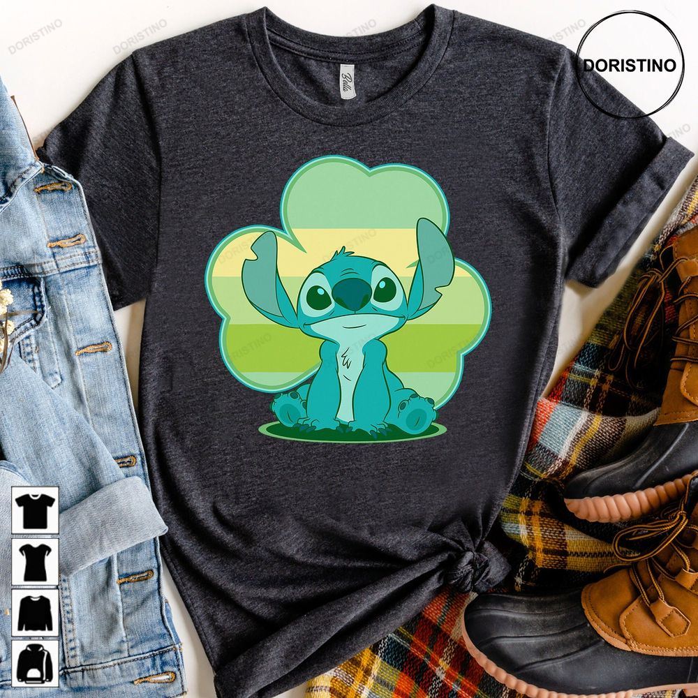 Lilo Stitch St Patricks Day Stitch Irish Shamrock Limited Edition T-shirts