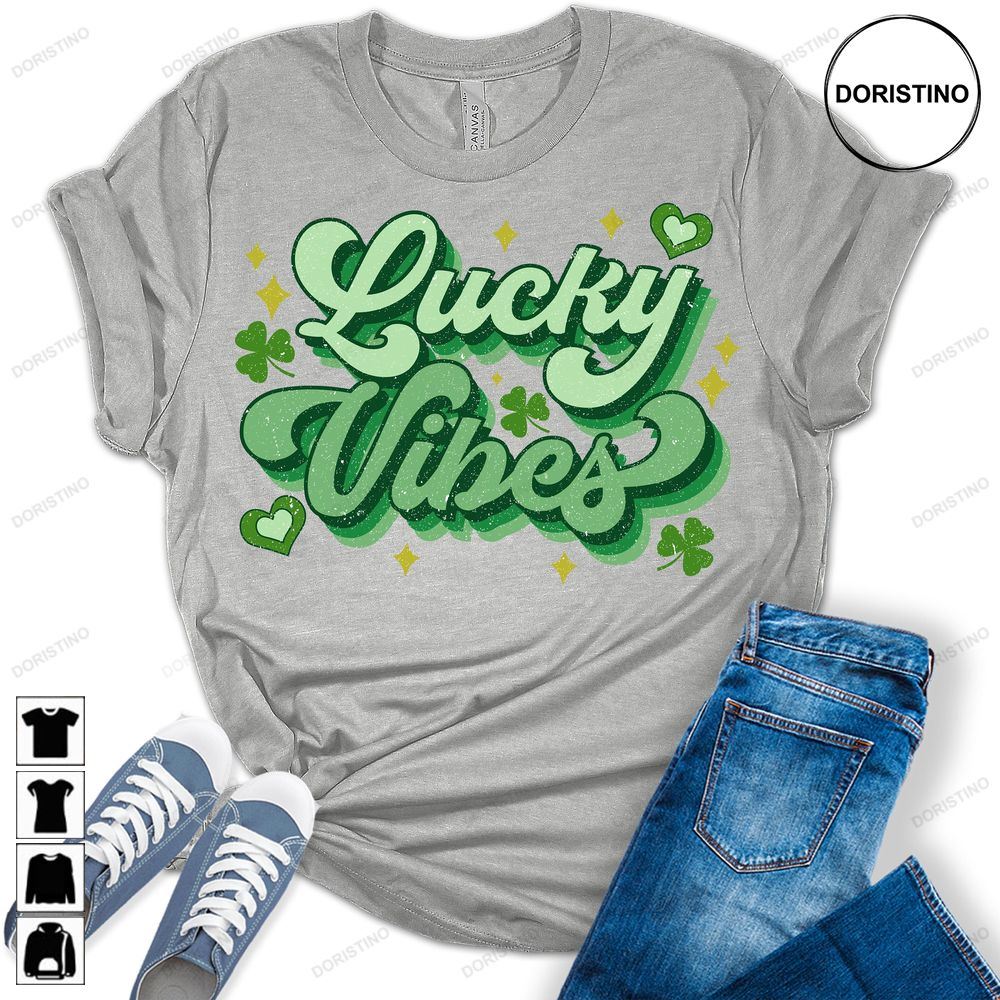 Lucky Vibes St Patricks Day Bella Irish 80s Retro Awesome Shirts