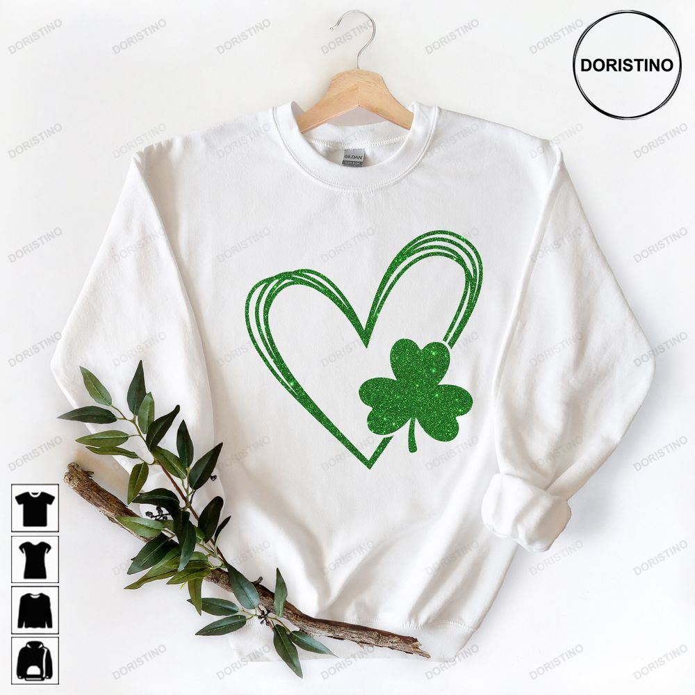 Shamrock And Hand Drawn Heart St Pattys Day T Trending Style