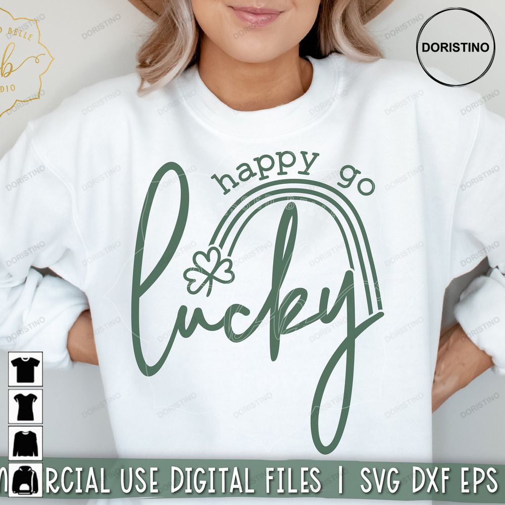 St Patricks Day Happy Go Lucky Lucky Rainbow Limited Edition T-shirts