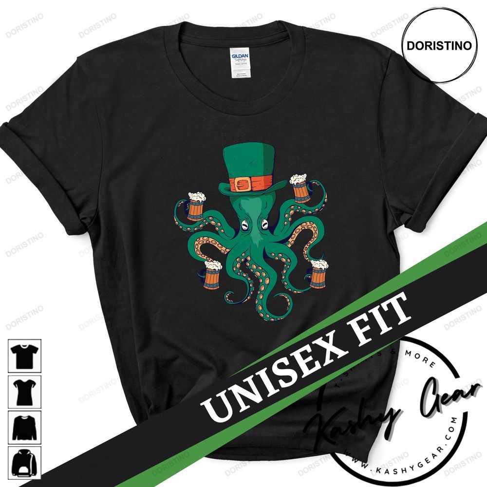 St Patricks Day Leprechaun Octopus Lucky St Awesome Shirts