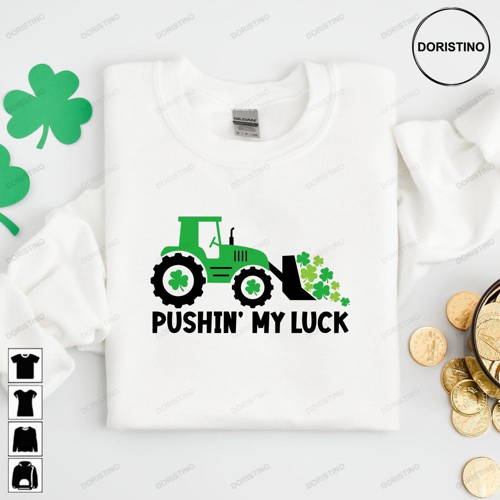 St Patricks Day Tractor Clover Kids Awesome Shirts