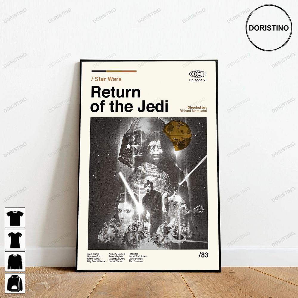 Return Of The Jedi Star Wars Minimalist Art Retro Modern Vintage Abtract Awesome Poster (No Frame)