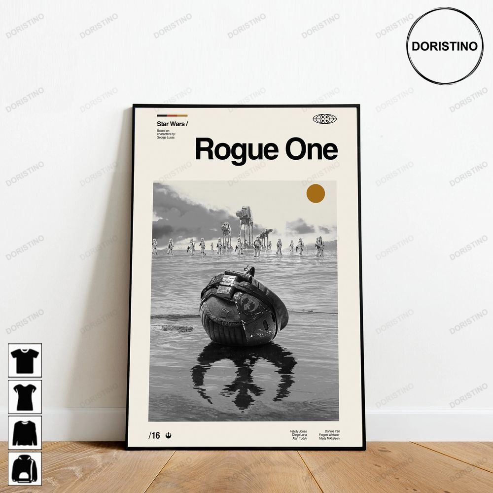 Rogue One Star Wars Retro Movie Minimalist Art Retro Modern Vintage Limited Edition Posters (No Frame)