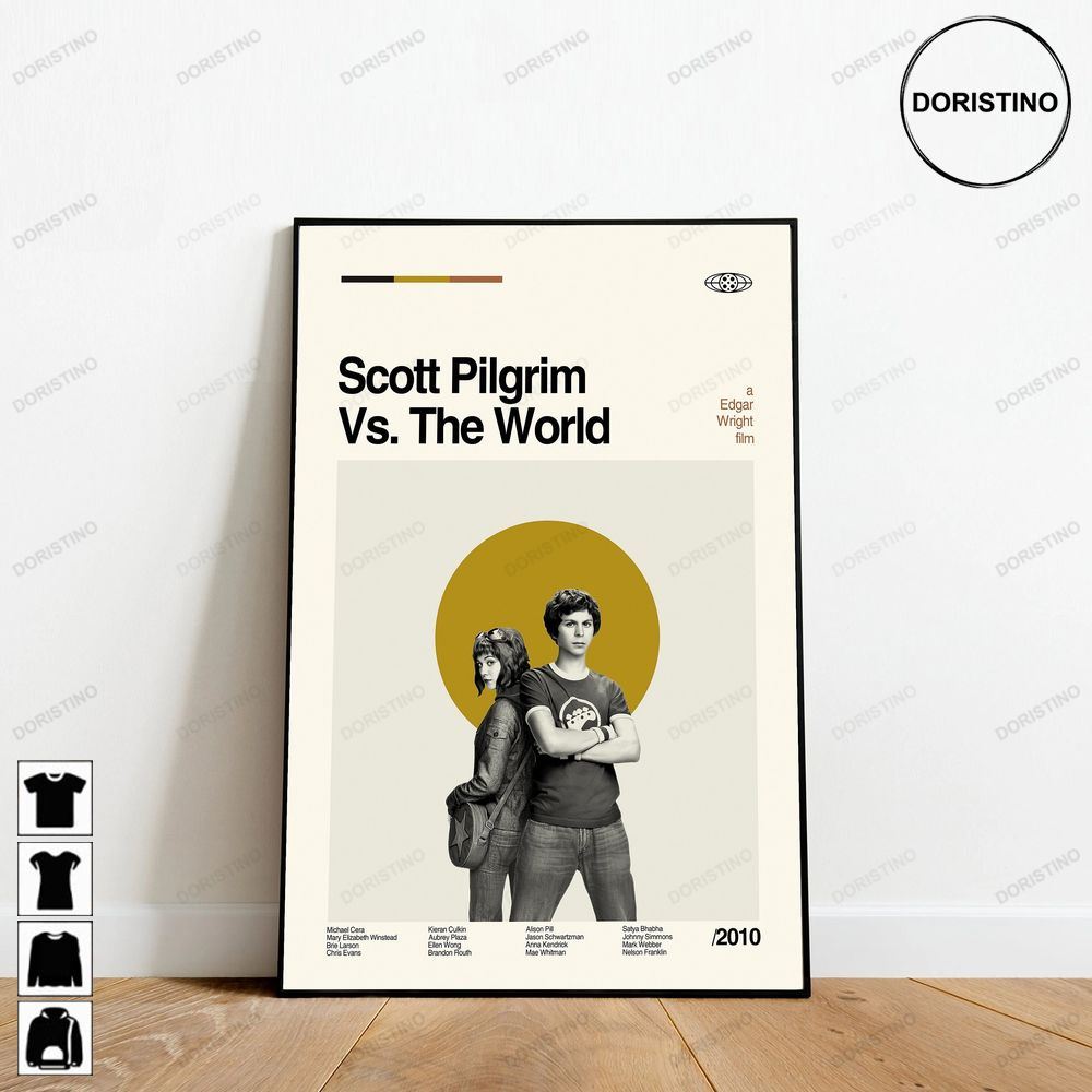 Scott Pilgrim Vs The World Movie Minimalist Retro Modern Vintage Limited Edition Posters (No Frame)