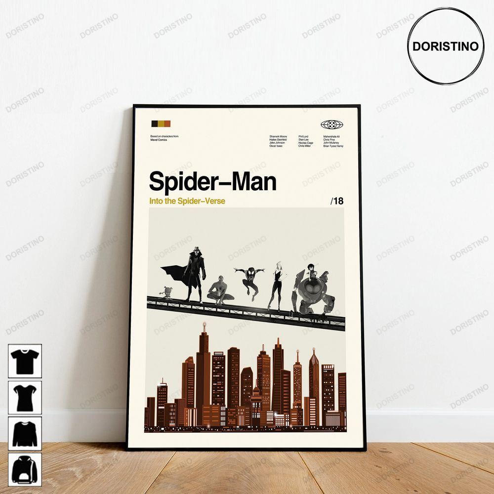 Spiderman Miles Morales Marvel Minimalist Retro Modern Vintage Abtract Trending Style Poster (No Frame)