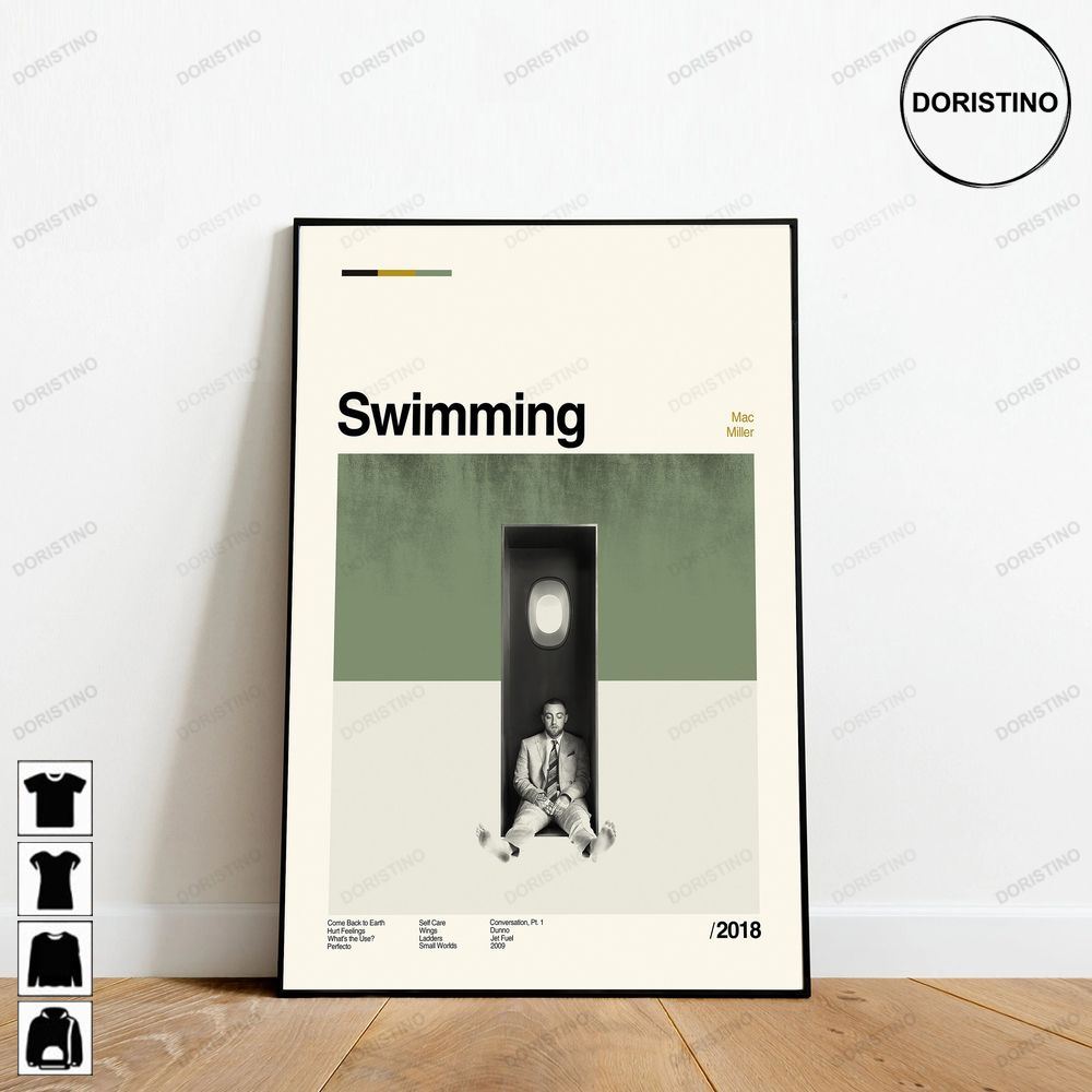 Swimming Mac Miller Retro Music Album Minimalist Art Retro Modern Vintage Gifts Art Trending Style Poster (No Frame)