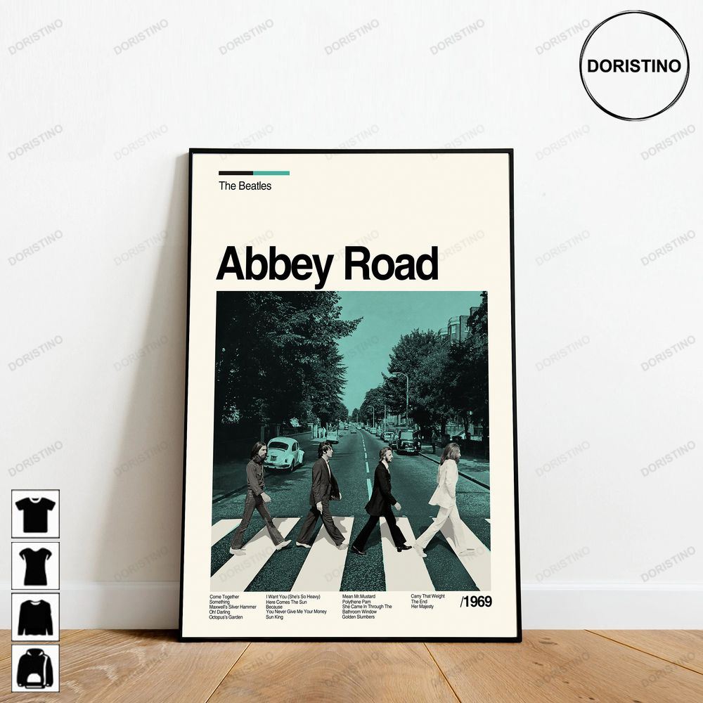 The Beatles Abbey Road Album Minimalist Art Retro Modern Vintage Gifts Awesome Poster (No Frame)