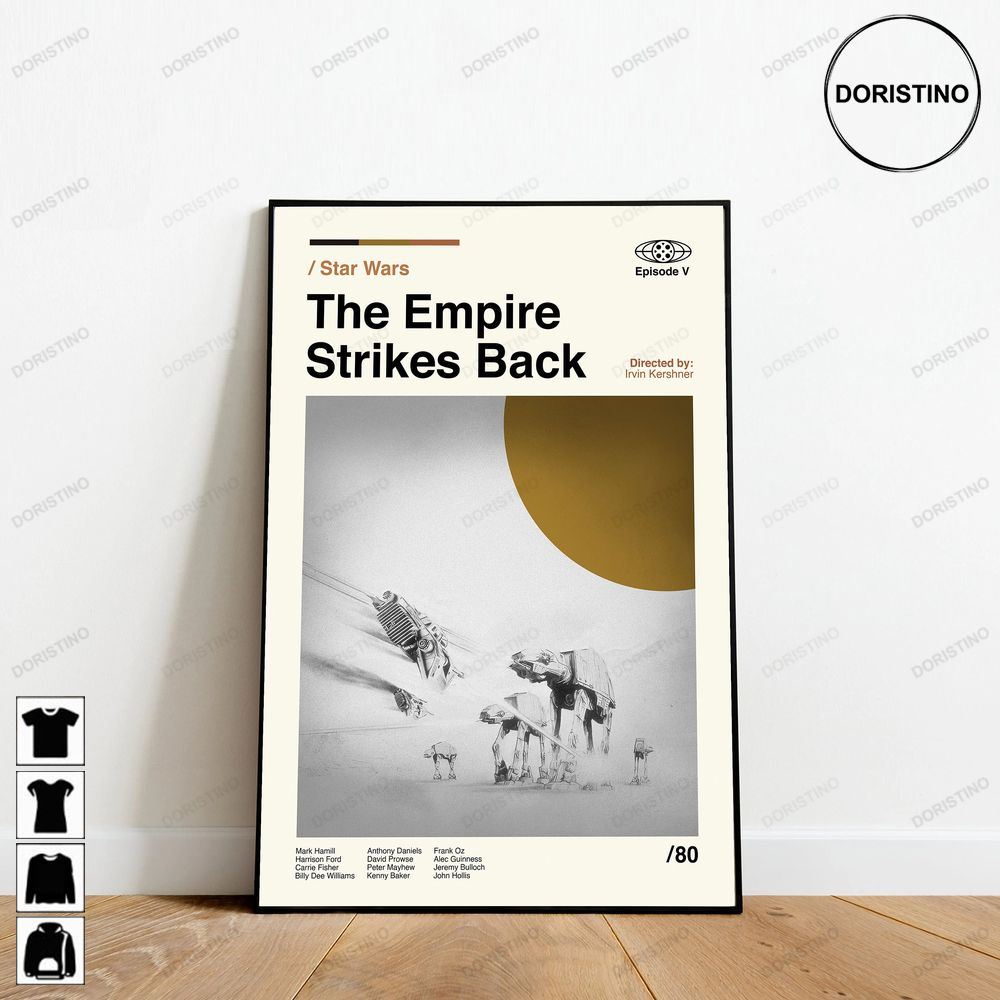 The Empire Strikes Back Star Wars Minimalist Art Retro Modern Vintage Classic Movie Awesome Poster (No Frame)