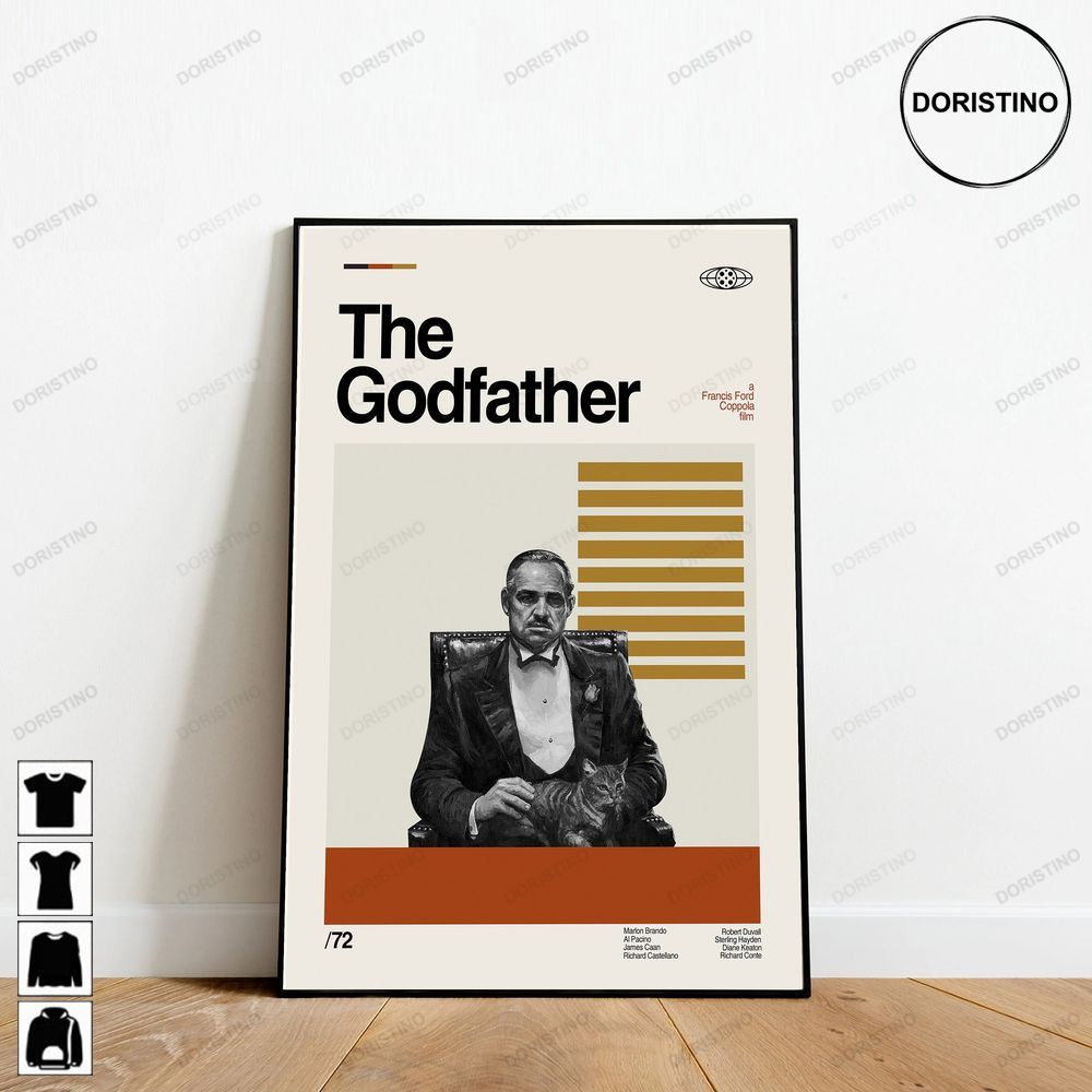 The Godfather Retro Movie Minimalist Art Retro Modern Vintage Awesome Poster (No Frame)