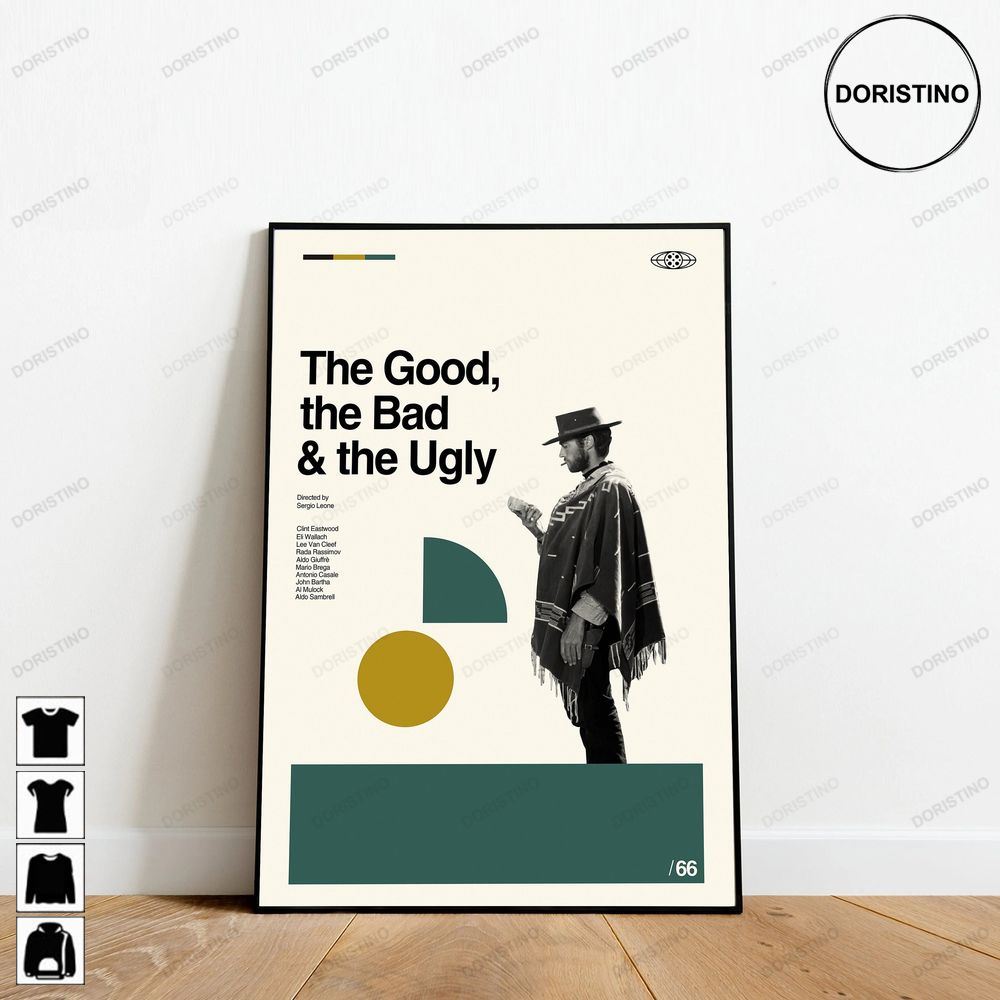 The Good The Bad The Ugly Minimalist Retro Modern Vintage Abtract Art Awesome Poster (No Frame)