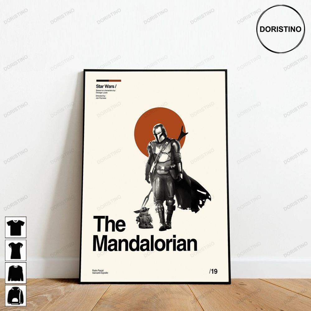 The Mandalorian Star Wars Minimalist Retro Modern Vintage Abtract Awesome Poster (No Frame)