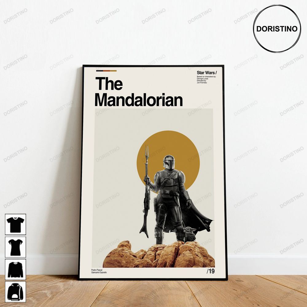 The Mandalorian Star Wars Retro Movie Minimalist Art Retro Modern Vintage Ver Limited Edition Posters (No Frame)