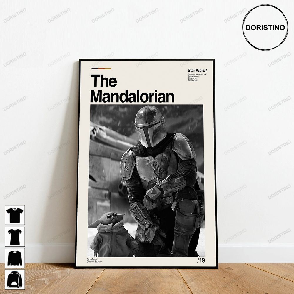 The Mandalorian Star Wars Retro Movie Minimalist Art Retro Modern Vintage Limited Edition Posters (No Frame)