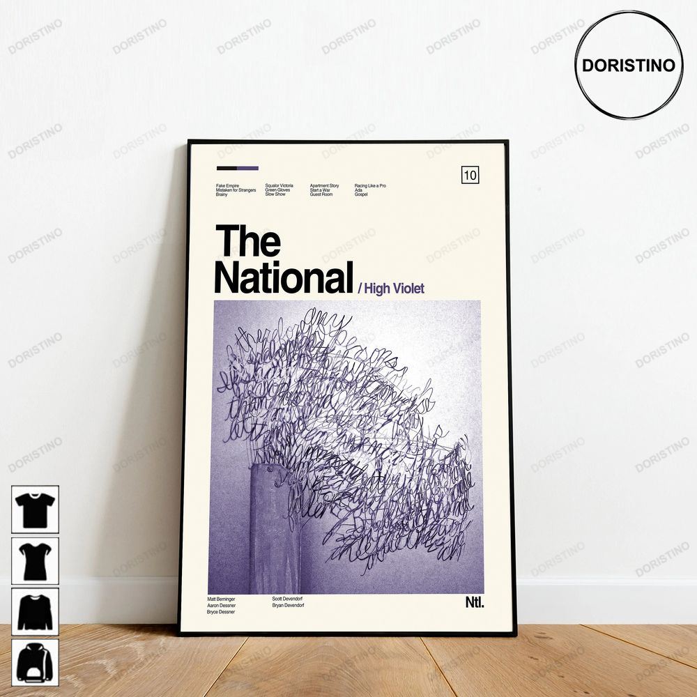 The National High Violet Retro Minimalist Art Retro Modern Vintage Limited Edition Posters (No Frame)