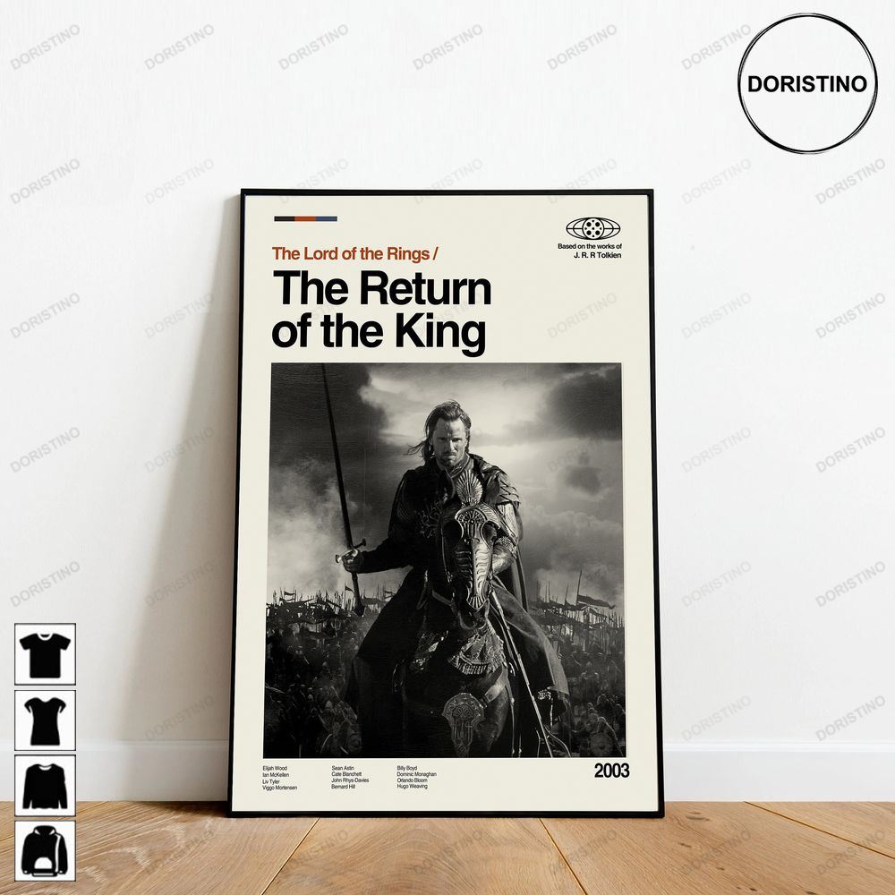 The Return Of The King Lord Of The Rings Minimalist Art Retro Modern Vintage Limited Edition Posters (No Frame)