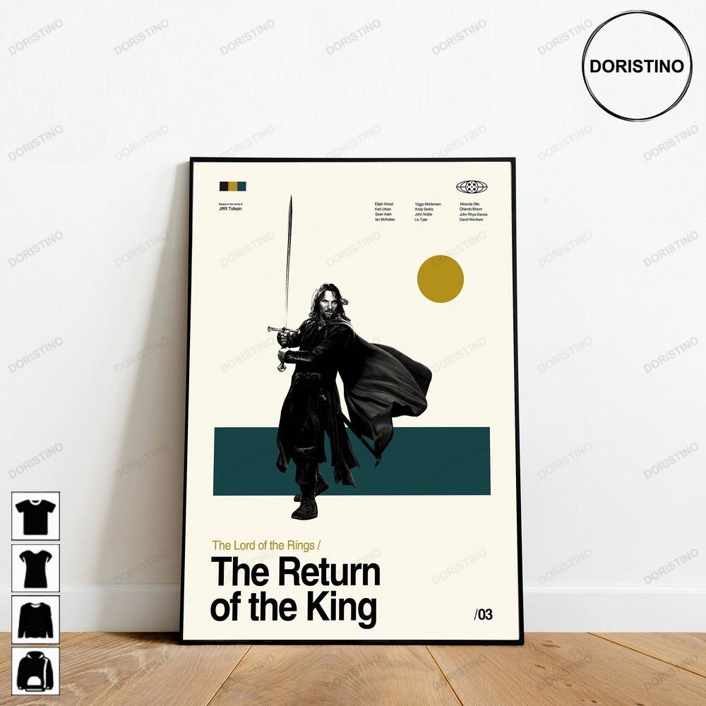 The Return Of The King Lord Of The Rings Minimalist Retro Modern Vintage Awesome Poster (No Frame)