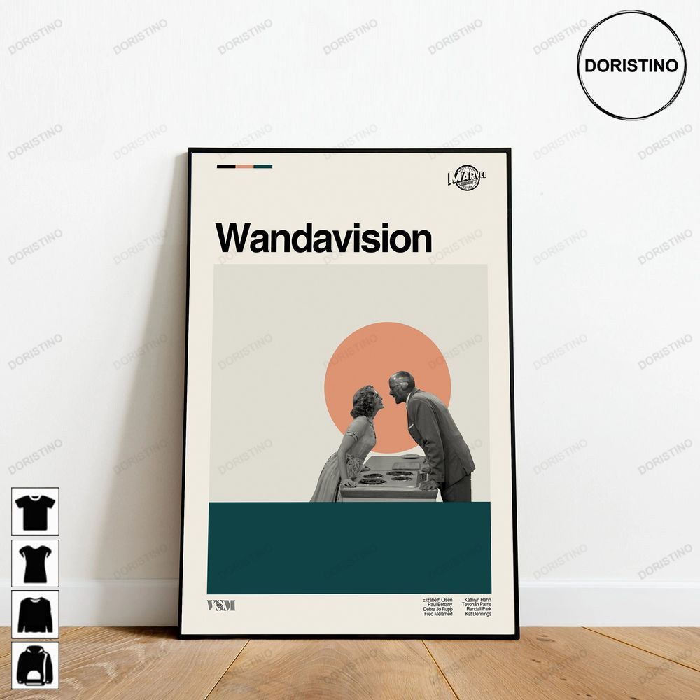 Wandavision Marvel Minimalist Minimalist Art Retro Modern Vintage Awesome Poster (No Frame)