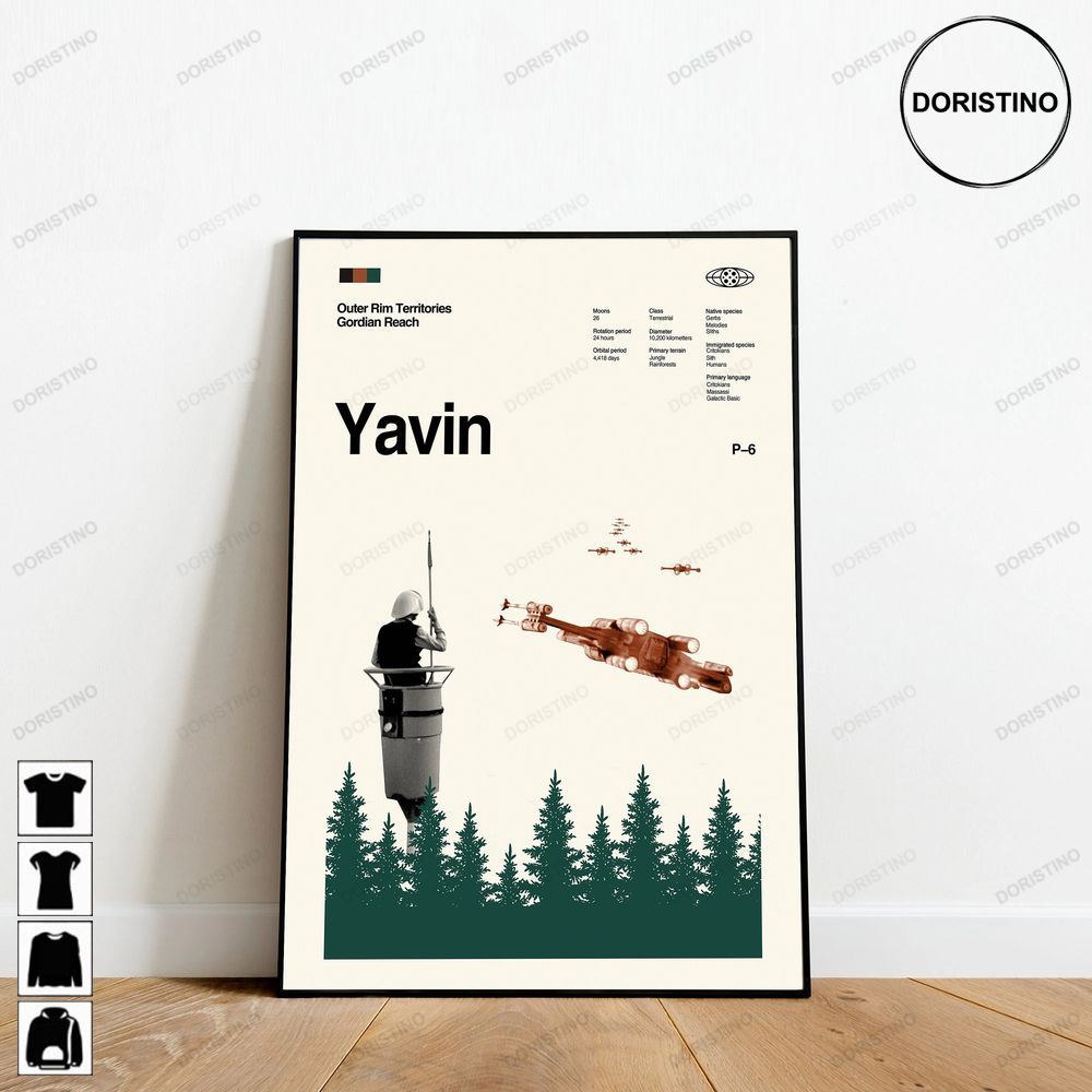 Yavin Star Wars Retro Movie Minimalist Art Retro Modern Vintage Gift For Him Trending Style Poster (No Frame)
