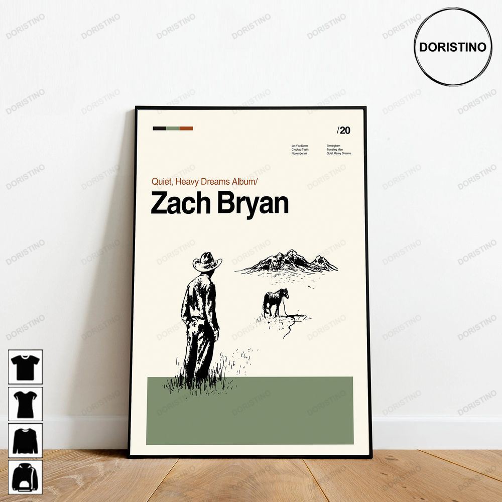 Zach Bryan American Heartbreak Retro Movie Minimalist Art Retro Modern Vintage Limited Edition Posters (No Frame)