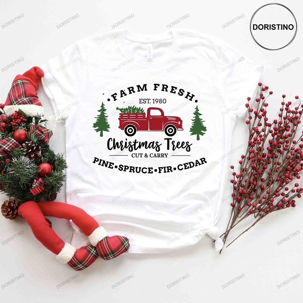 Farm Fresh Christmas Trees Truck Christmas Shirts